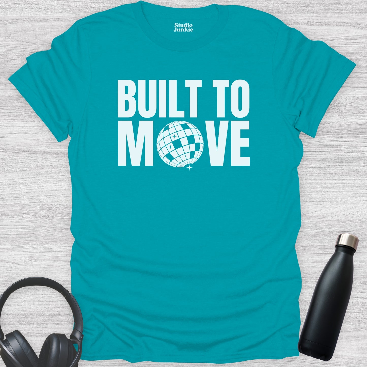 Built to Move Adult Dance T-Shirt in color Tropical Blue