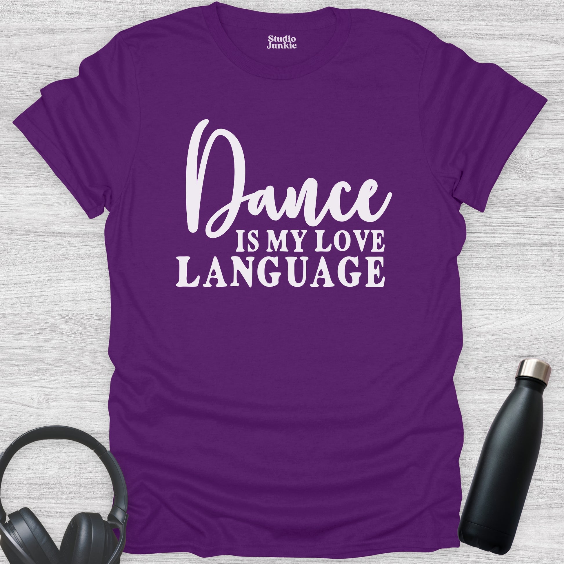 Dance is My Love Language Adult T-Shirt in color Purple