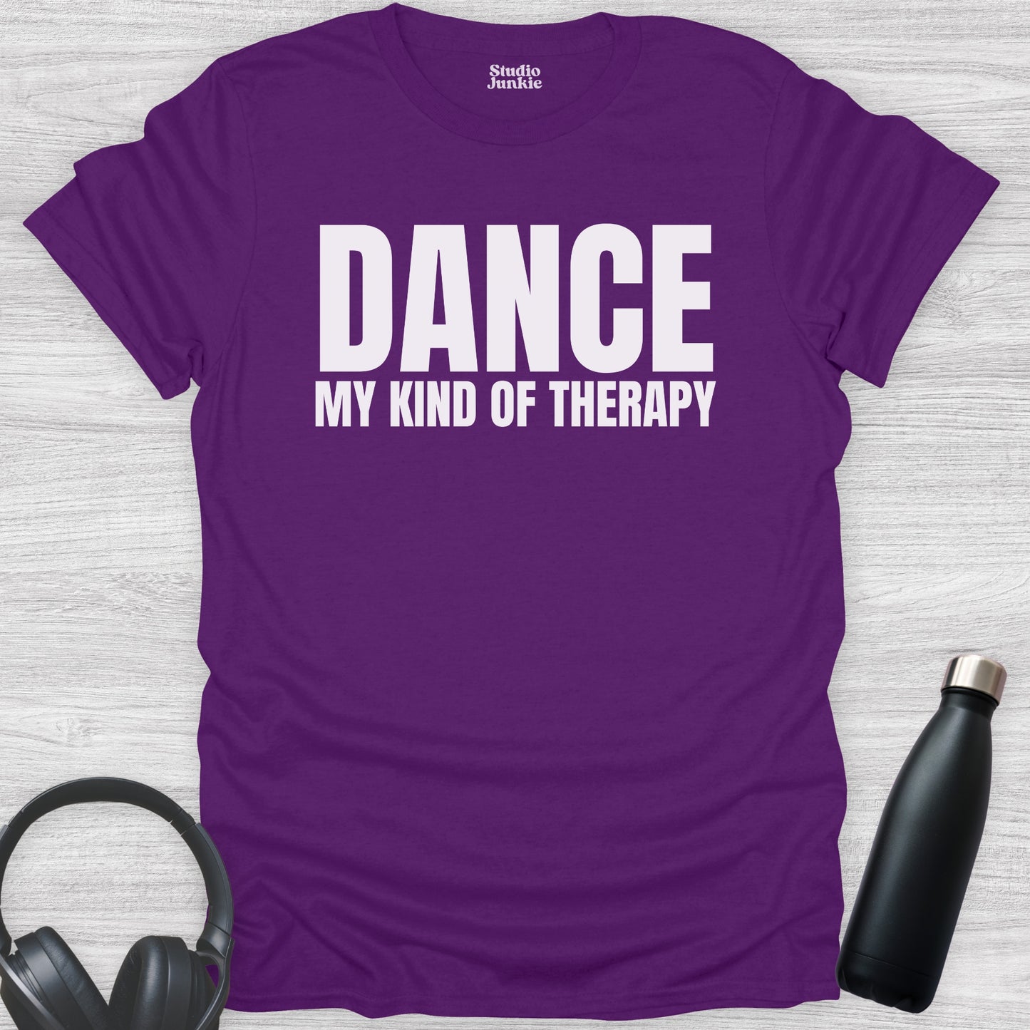 Dance My Kind of Therapy Adult T-Shirt in color Purple