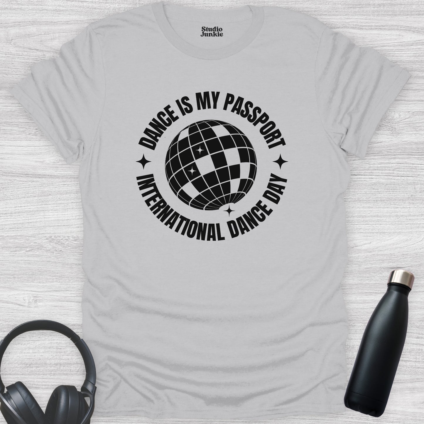 Dance is My Passport - International Dance Day T-Shirt for Adults in color Ice Grey