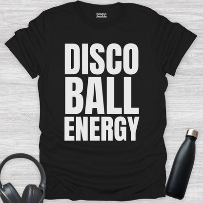 Disco Ball Energy Adult  T-Shirt in color black