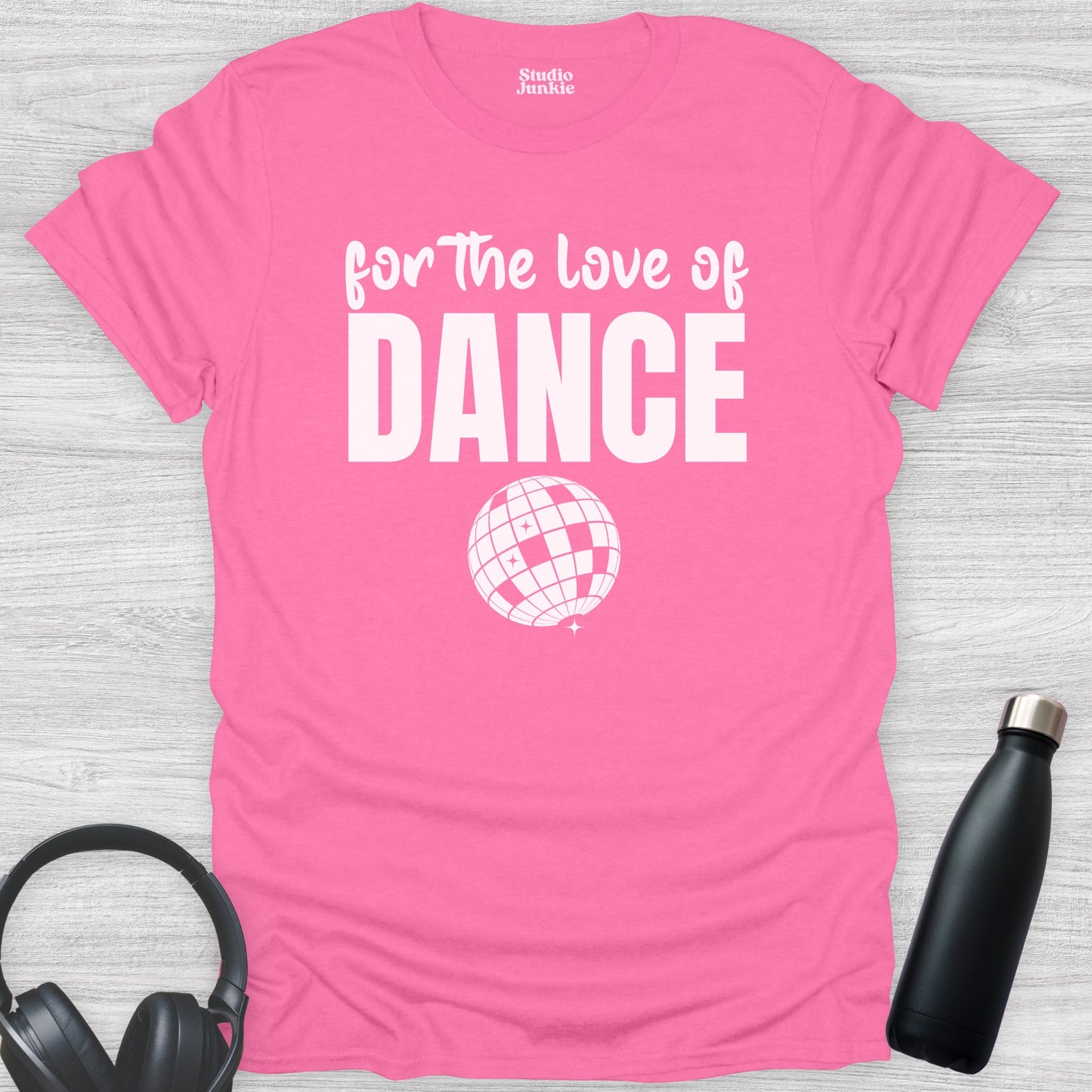 For the Love of Dance Adult T-Shirt in color Azalea Pink