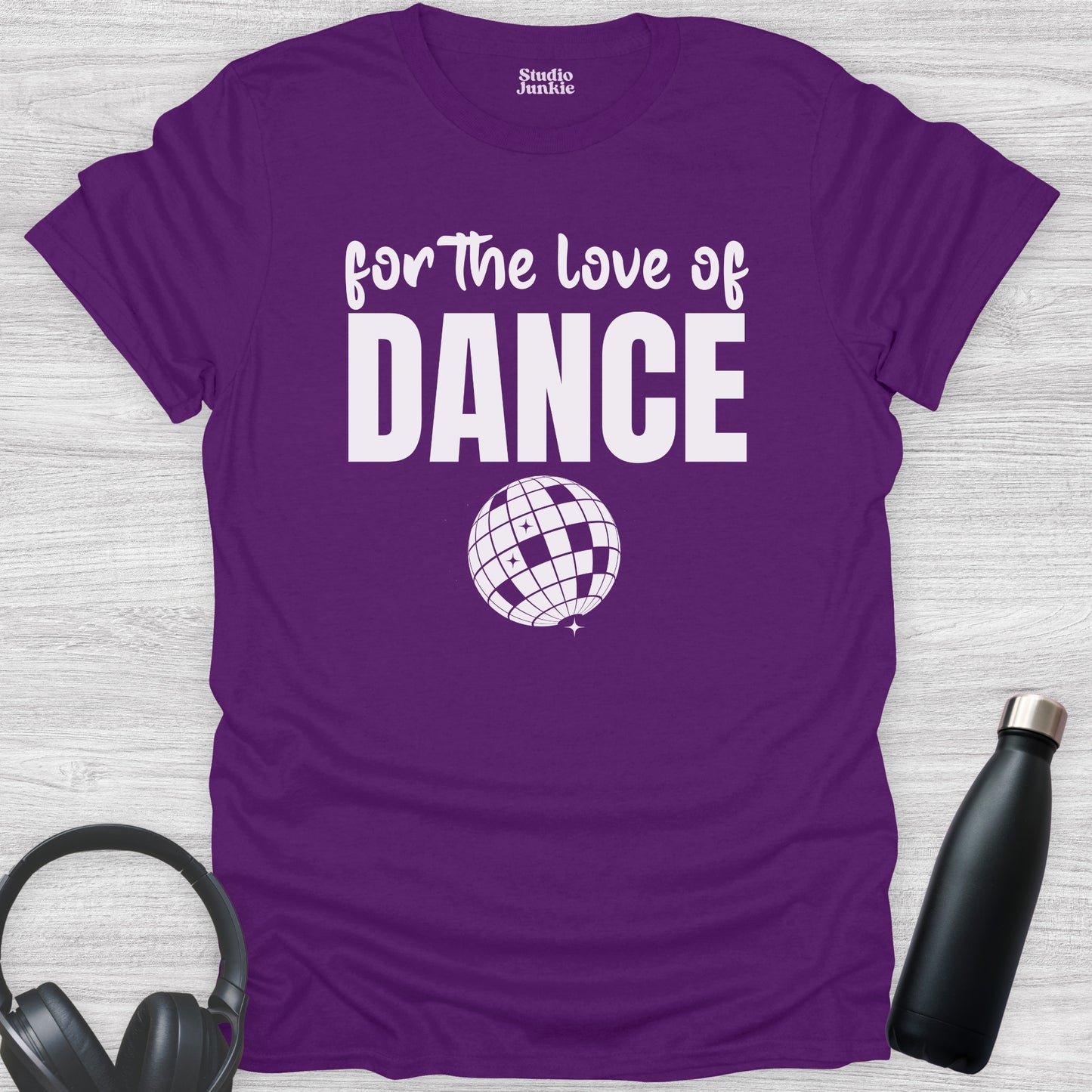 For the Love of Dance Adult T-Shirt in color Purple