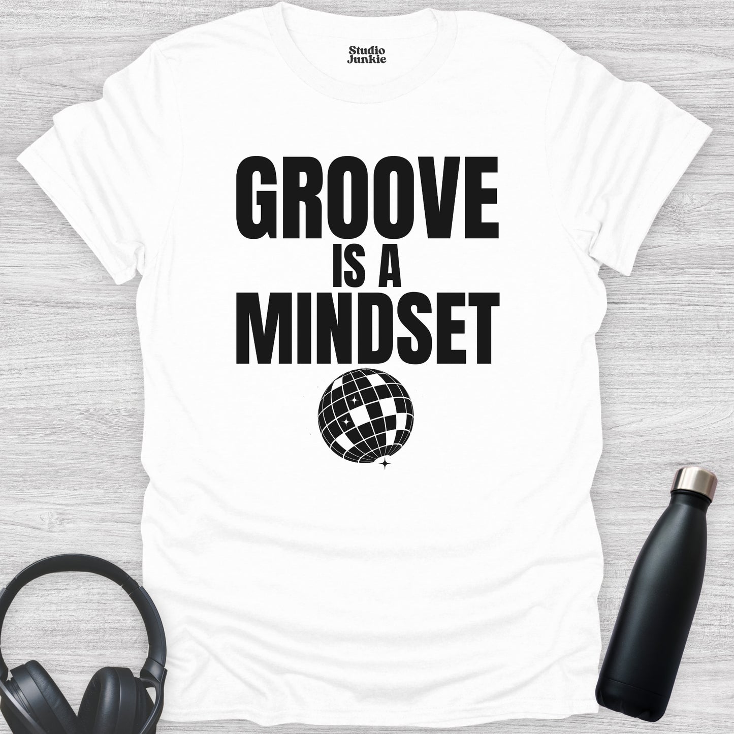 Groove is a Mindset Adult Dance T-Shirt in color White