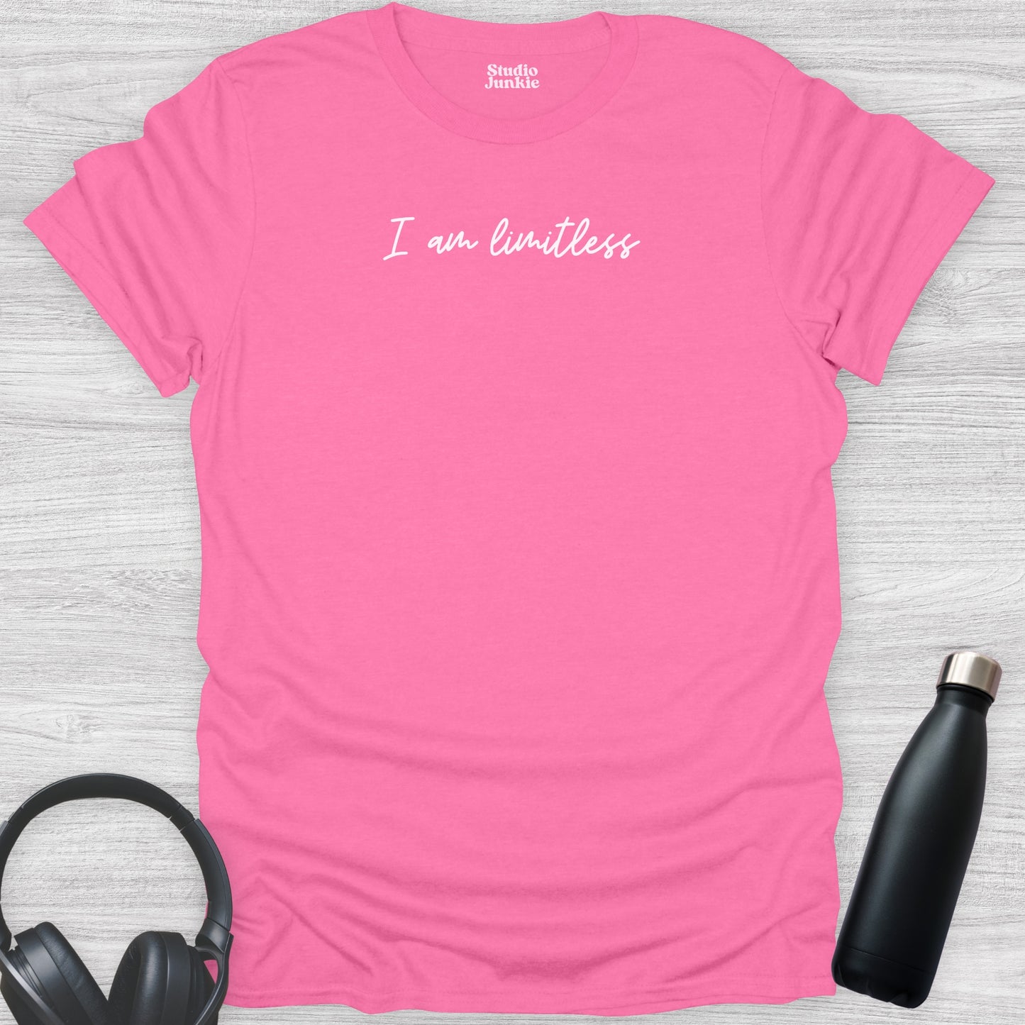 I Am Limitless Adult T-Shirt in azalea pink