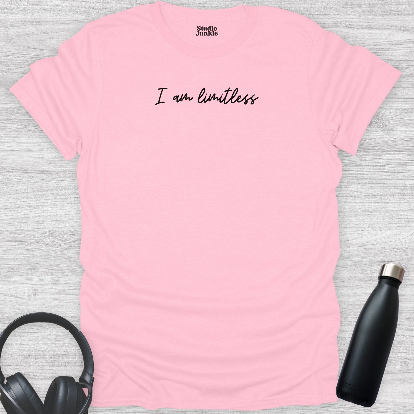 I Am Limitless Adult T-Shirt in light pink
