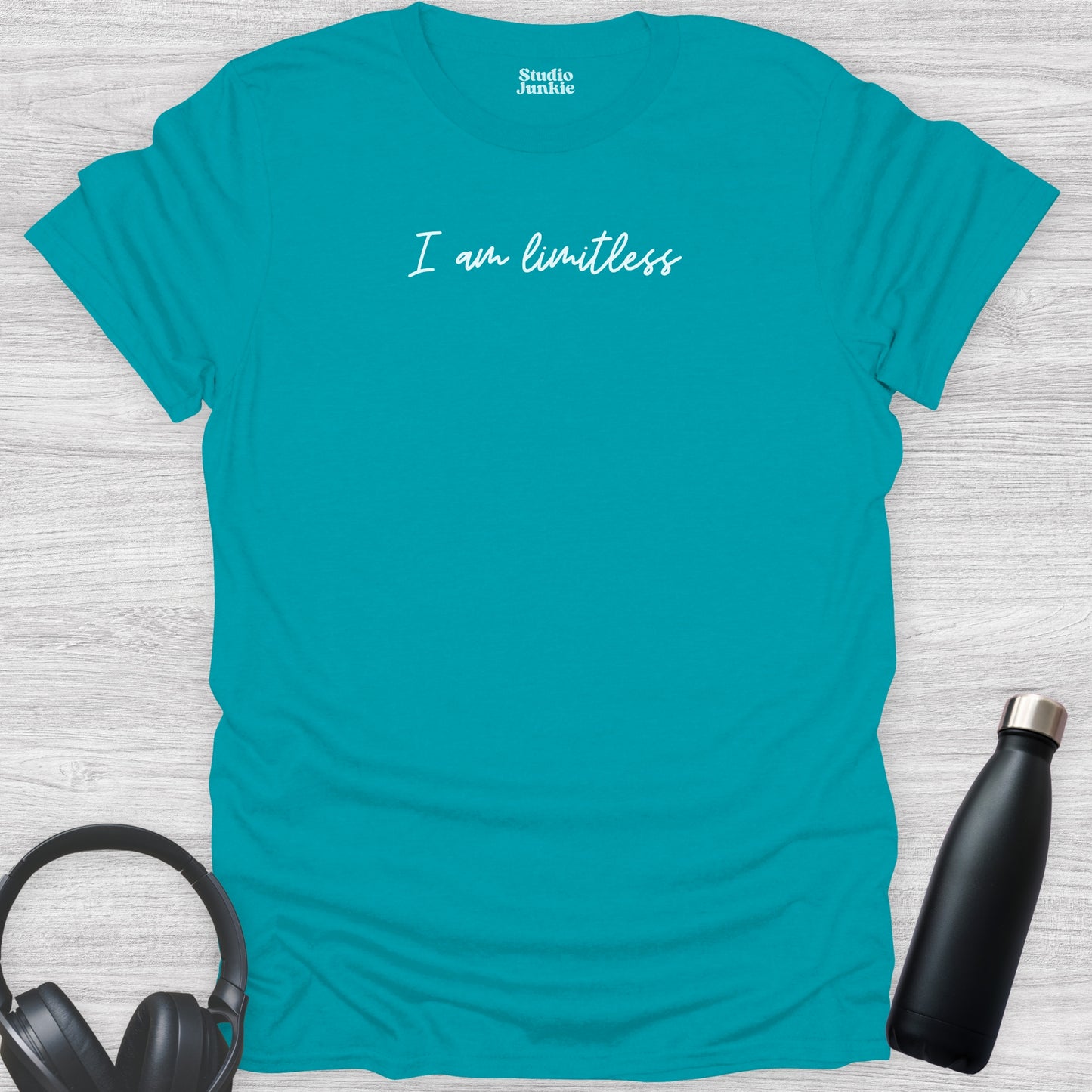I Am Limitless Adult T-Shirt in tropical blue