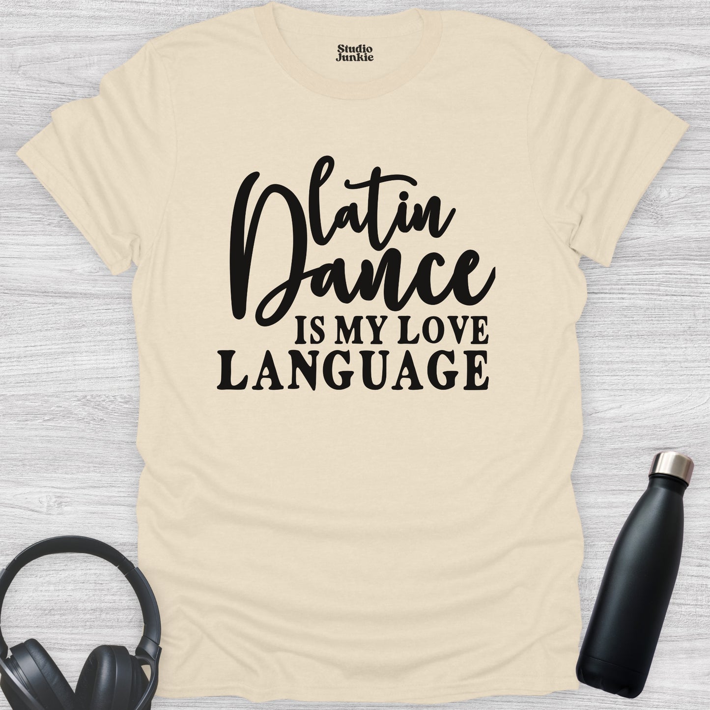 Latin Dance is My Love Language Adult T-Shirt in color Natural