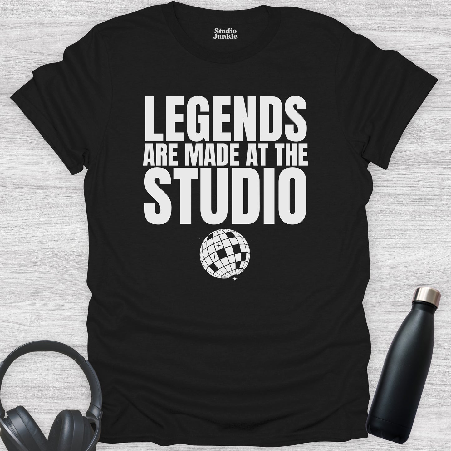 Legends are Made at the Studio Adult Dance T-Shirt in color Black