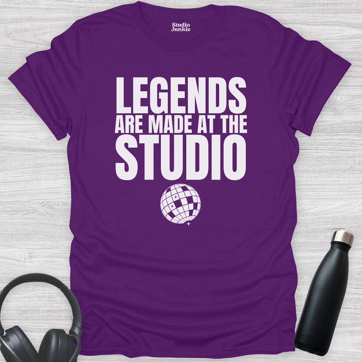 Legends are Made at the Studio Adult Dance T-Shirt in color Purple