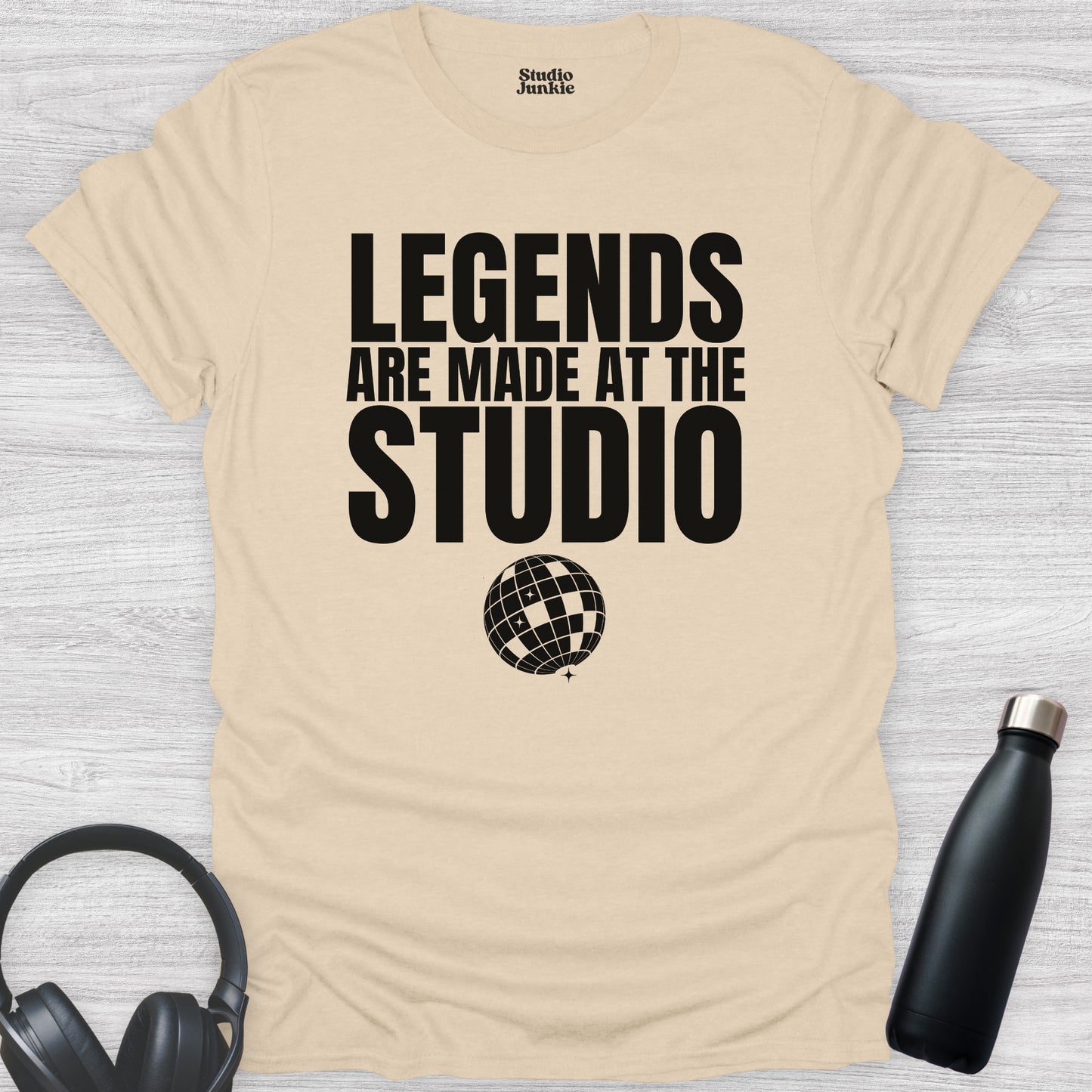 Legends are Made at the Studio Adult Dance T-Shirt in color Sand