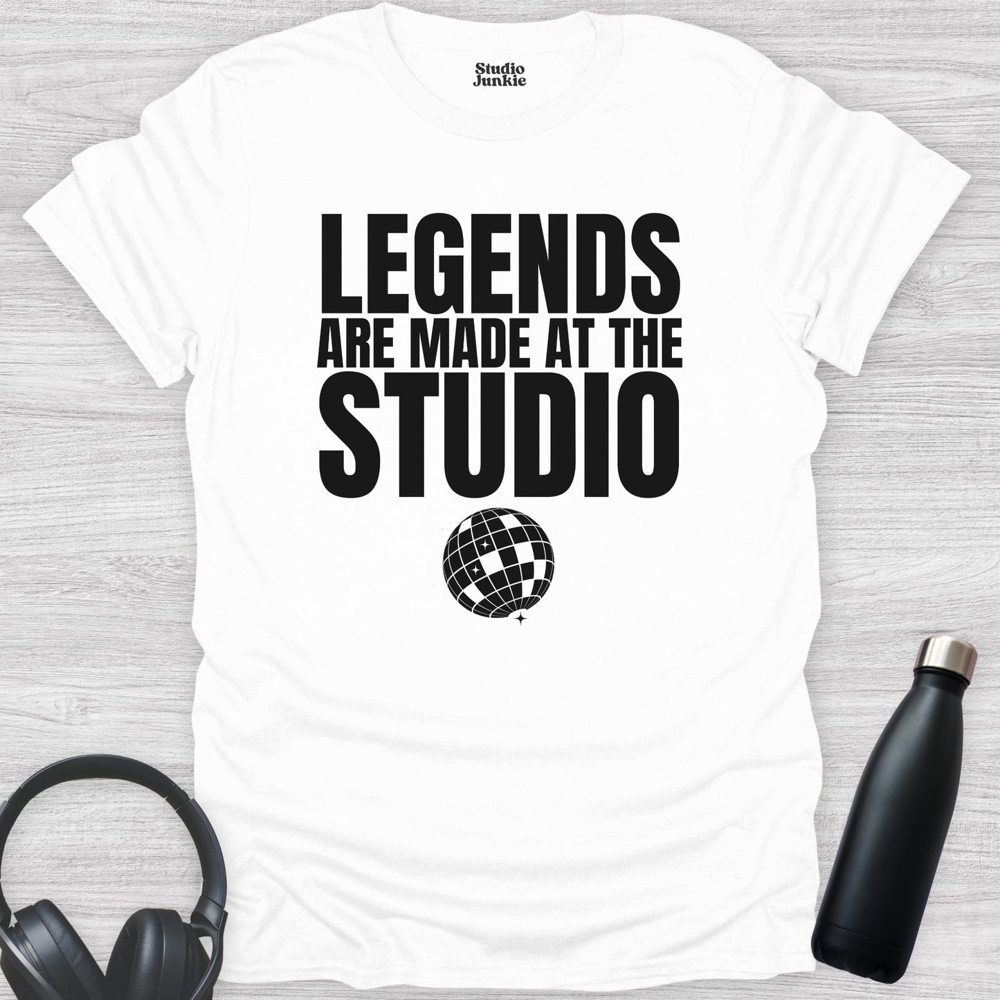 Legends are Made at the Studio Adult Dance T-Shirt in color White