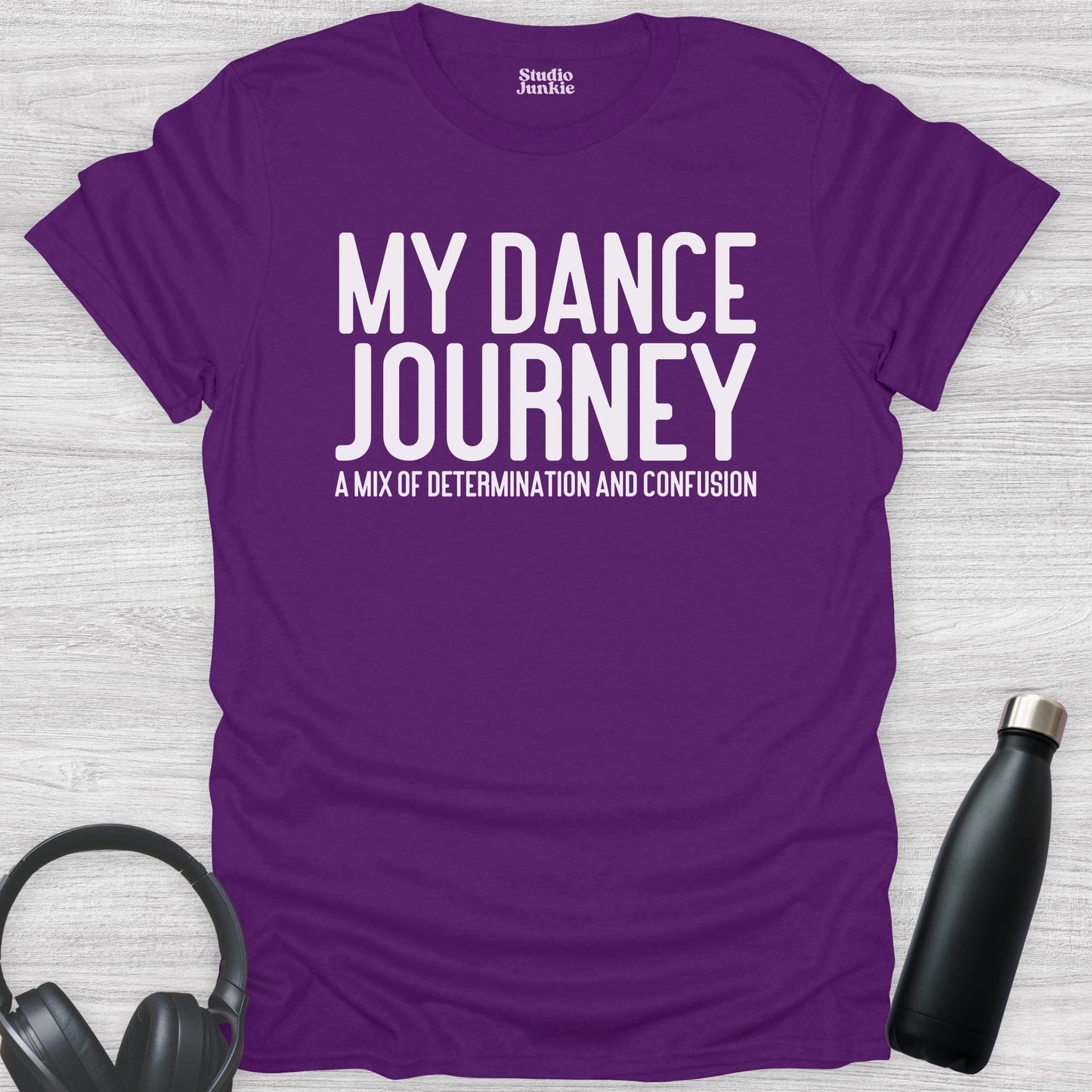 My Dance Journey A Mix of Determination and Confusion Adult T-Shirt in color Purple