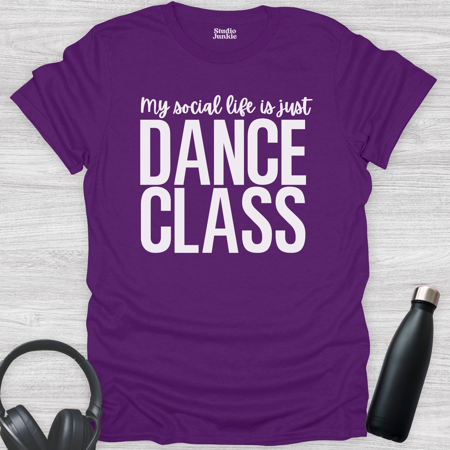 My Social Life is Just Dance Class Adult T-Shirt in color Purple